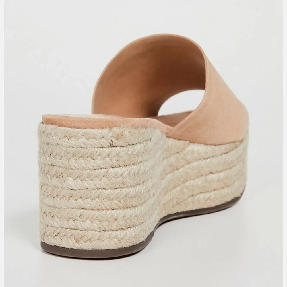 Schutz Thalia Platform Espadrilles in Honey Beige